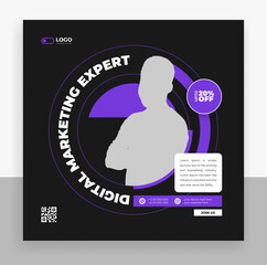 Wall Mural - creative business agency social media post banner template
