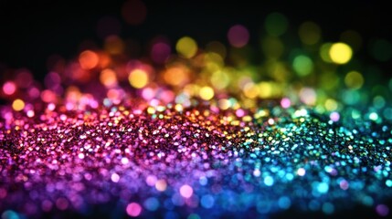 Wall Mural - Colorful glitter bokeh background texture.