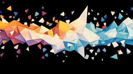 Wall Mural - Abstract Colorful Polygonal Wave Background Design for Website Banner.