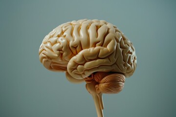 Poster - Realistic anatomical model of human brain showing cerebellum and brainstem