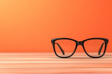 Poster - A flat design of a pair of glasses with bold black frames and no background, emphasizing simplicity and style