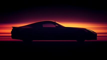 Poster - Car silhouette, blurred motion.