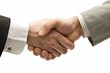 © juliars - Two businessmen shaking hands on white background