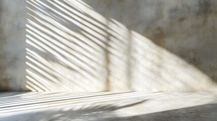 Aufkleber - Sunlight casts shadows on textured wall.