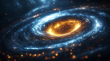 Wall Mural - cosmic mystery unveiled, fiery galaxy core, celestial dance of energy, universe wonders
