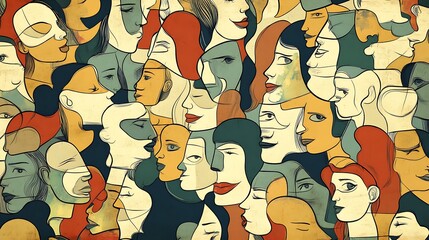 Poster - Faces, diverse, stylized.