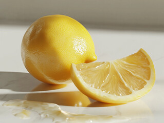 Wall Mural - lemon on white background 