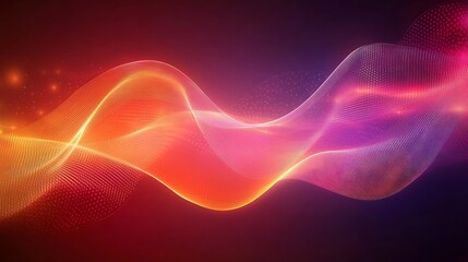 Poster - Glowing, flowing, abstract waves.