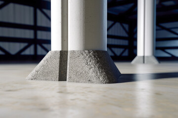 Fototapete - A close-up shot of the corner of an empty warehouse