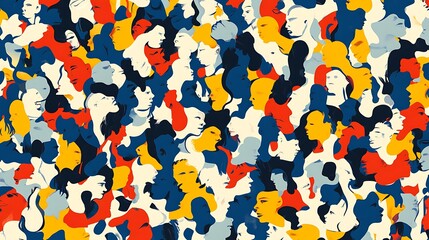 Poster - Crowd of faces pattern.