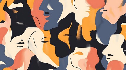 Poster - Abstract faces pattern.