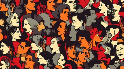 Poster - Diverse crowd portrait.