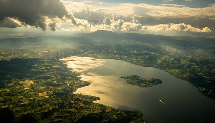 Aufkleber - Birds_eye_view_of_Taal_Volcano_surrounder