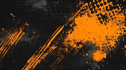 Aufkleber - Abstract orange splatter on dark background.