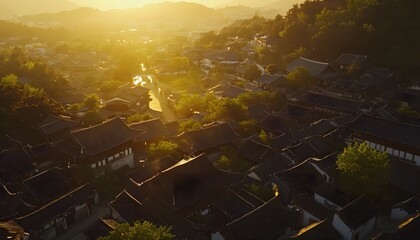 Poster - _Birds_eye_view_of_Jeonju_Hanok_Village