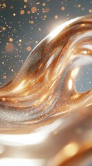 Poster - Flowing orange textures with sparkling illumination abstract art high-resolution digital environment