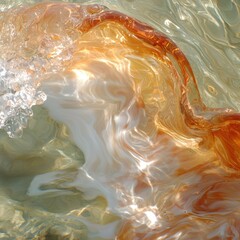 Poster - Radiant orange water textures nature scene high-resolution imagery serene environment underwater viewpoint