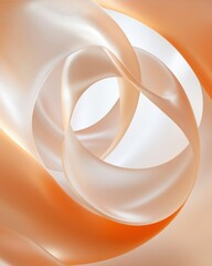 Poster - Flowing orange circles abstract design digital art high-resolution textures soft environment aesthetic viewpoint
