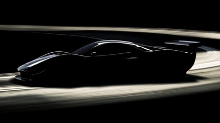 Poster - Car silhouette moving fast.