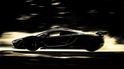 Poster - Car silhouette speeds.