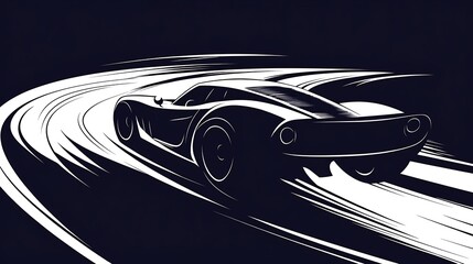 Poster - Fast car on curve.