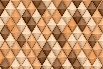 Poster - A conceptual flat design of stacked pyramids forming a repeating geometric pattern, rendered in soft earth tones on a white background