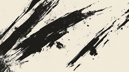 Poster - Black brush strokes on a light background.