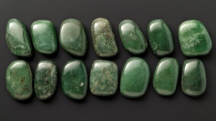Poster - Green Gemstones Collection of Polished Natural Stone Samples