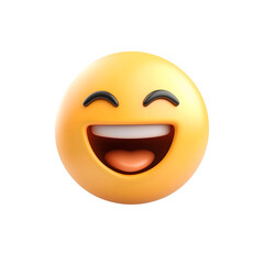 isolated 3d laughing emoji on plain background joyful emoticons happy reaction icons