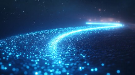 Poster - Blue light particle stream.