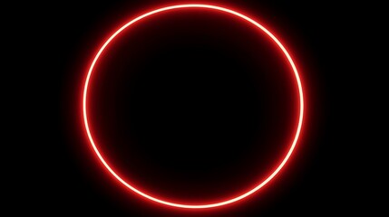 Poster - Red neon glowing circle.