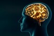 © Thanyarat - A profile view of a human head in silhouette, with animated gears visible inside, symbolizing creativity and intellect