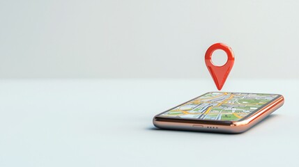 Poster - Smartphone displaying a map with a location pin, symbolizing navigation and geolocation technology.