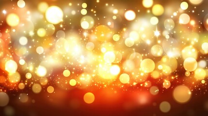 Poster - Beautiful Abstract Bokeh Background in Warm Gold and Orange Tones
