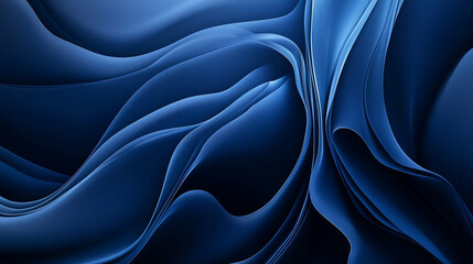 Poster - Fluid blue waves create a serene and captivating abstract pattern in a smooth texture