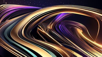 Poster - Colorful Glowing Lines in Abstract Design