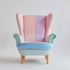 Poster - Pastel colored armchair representing comfort and modern interior design