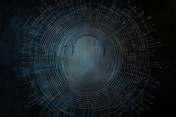 Leinwandbilder - Digital fingerprint design featuring intricate lines and ample copy space for branding or text placement. Generative AI