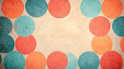 Poster - Colorful textured circles create a vibrant and playful frame for your projects.