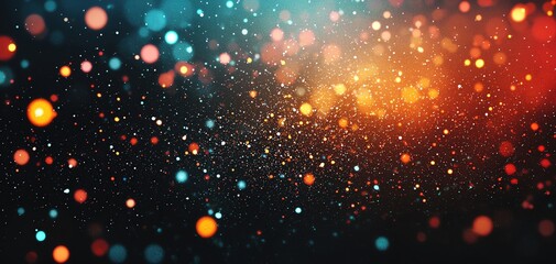 Poster - Vibrant abstract background with colorful bokeh and dazzling particles in motion.