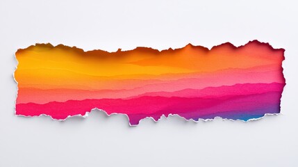 Poster - Vibrant abstract color gradient with torn paper edge creating a stunning visual effect.