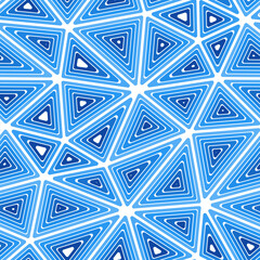 Poster - mosaic triangles shapes background. big shape size. multiple repeated inner triangles. single color 