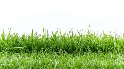 Wall Mural - Lush green grass isolated on white background. (1)