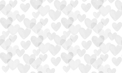 Wall Mural - seamless vector pattern with light gray hearts. irregular romantic endless print with hand drawn hea