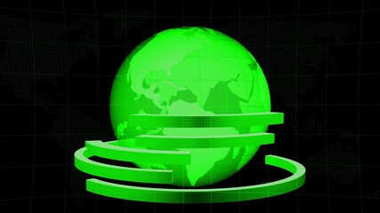 Wall Mural - Technology Digital HUD, Globe network, Digital data connection futuristic blue and color abstract background 3d rendering animation 4k