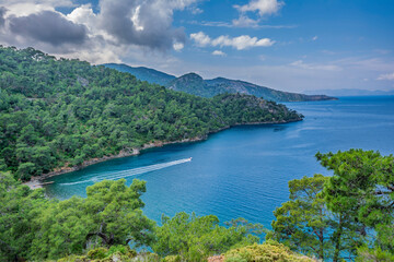 Wall Mural - Beautiful coastline view of Fethiye Town in Turkey