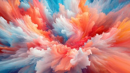 Poster - Vibrant Abstract Motion, A dynamic composition of bright colors and fluid patterns, showcasing a modern artistic interpretation of fractal designs for graphic inspiration
