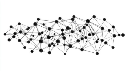 Poster - Abstract line background with connected nodes forming a neural network concept, isolated on white.