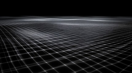 Poster - Abstract line background with a glowing, grid-like pattern of interconnecting lines on black.