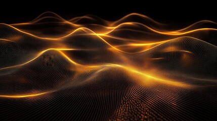 Poster - Abstract line background with a glowing, grid-like pattern of interconnecting lines on black.